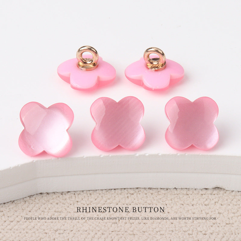9.5mm Flower Shaped Resin Shank Buttons for Children's Sweaters 60 Pack - Lots of Buttons