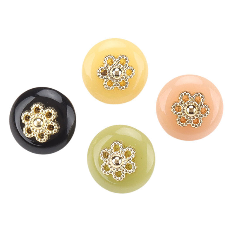 11mm Chinese Resin Floral Shank Buttons for Qipao and Retro Shirts 30 Pack