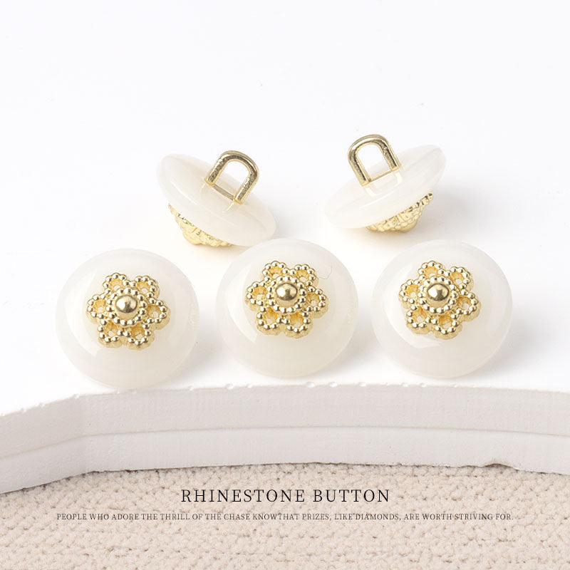 11mm Chinese Resin Floral Shank Buttons for Qipao and Retro Shirts 30 Pack