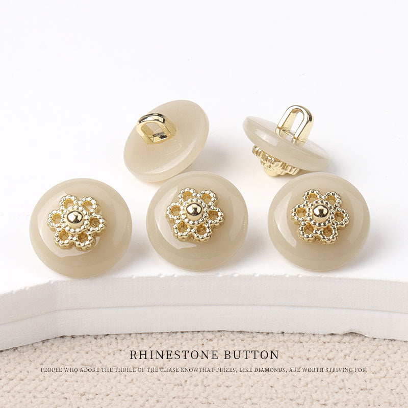 11mm Chinese Resin Floral Shank Buttons for Qipao and Retro Shirts 30 Pack