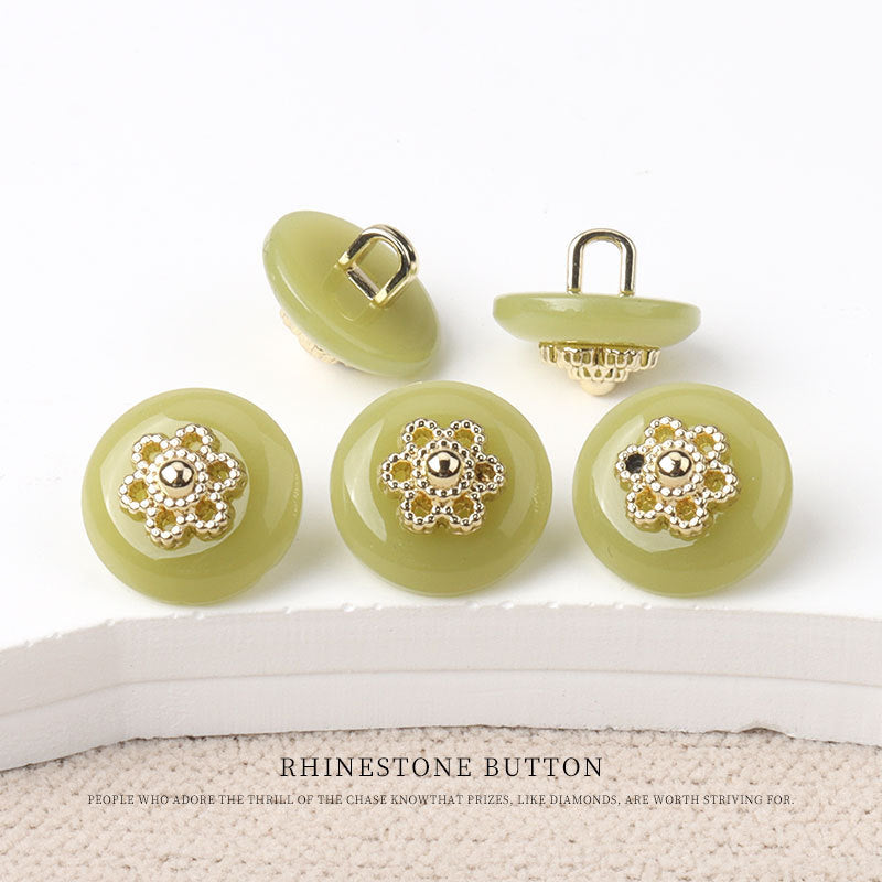 11mm Chinese Resin Floral Shank Buttons for Qipao and Retro Shirts 30 Pack