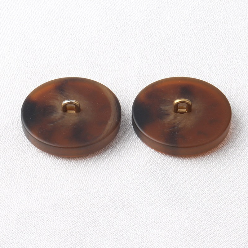 17,5/22,5/25mm Kaffe Färgad Skaft Resin Metall Kombinerade Knappar 15 Pack