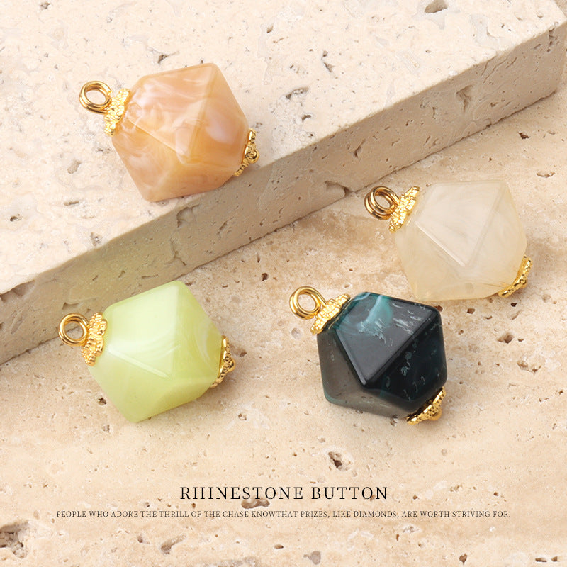 12mm Chinese Square Acrylic Buttons for Tang Suit Hanfu Qipao