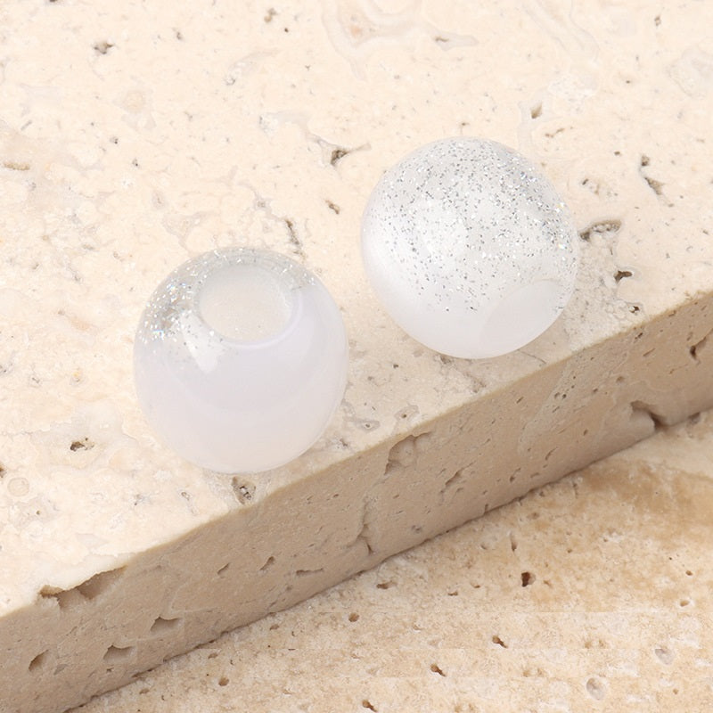 12mm 10-Color Resin Beads with Pearl Luster for Handmade DIY Jewelry 50 Pack