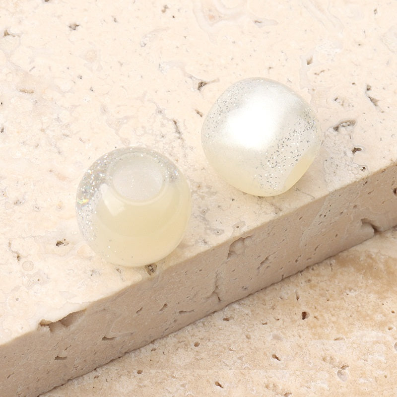 12mm 10-Color Resin Beads with Pearl Luster for Handmade DIY Jewelry 50 Pack