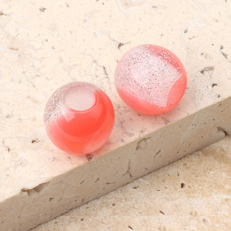 12mm 10-Color Resin Beads with Pearl Luster for Handmade DIY Jewelry 50 Pack