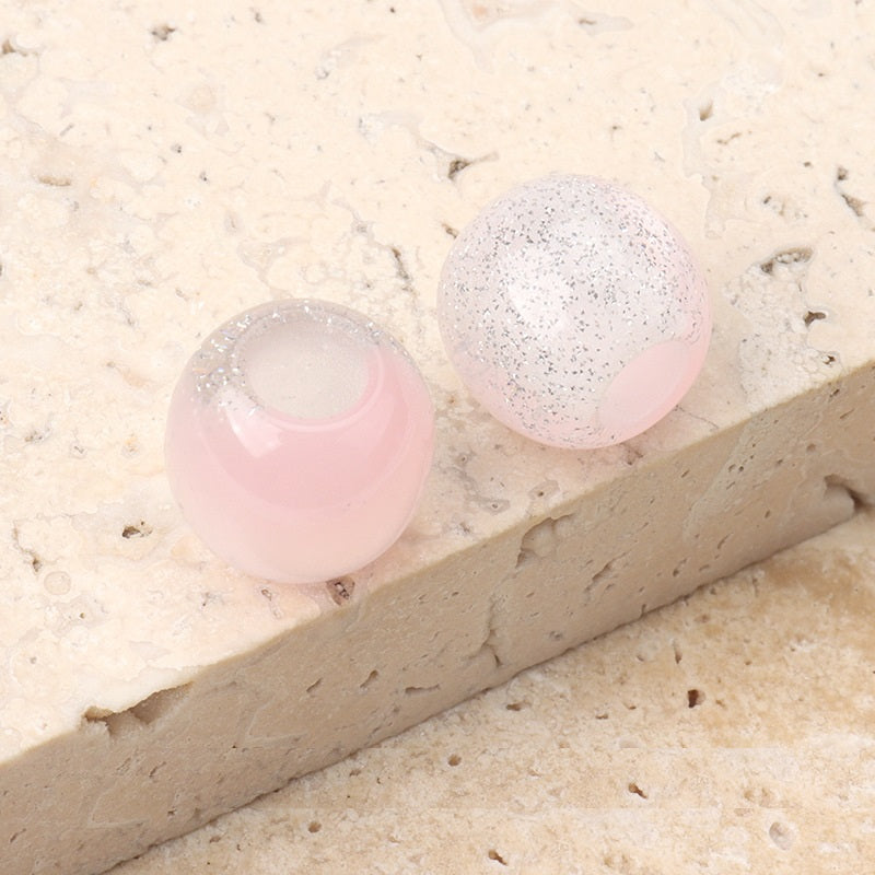 12mm 10-Color Resin Beads with Pearl Luster for Handmade DIY Jewelry 50 Pack