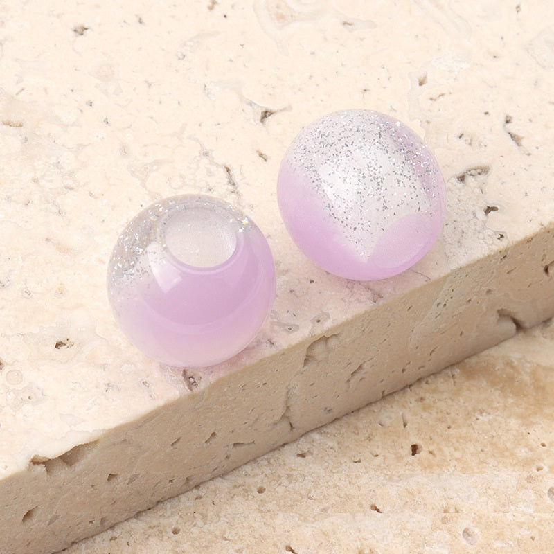 12mm 10-Color Resin Beads with Pearl Luster for Handmade DIY Jewelry 50 Pack