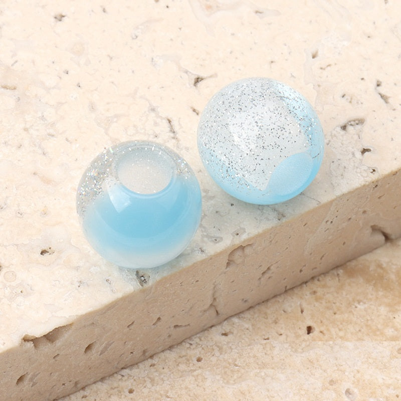 12mm 10-Color Resin Beads with Pearl Luster for Handmade DIY Jewelry 50 Pack