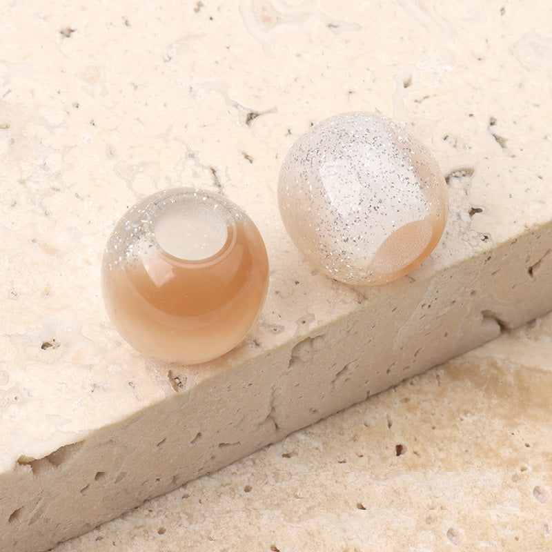 12mm 10-Color Resin Beads with Pearl Luster for Handmade DIY Jewelry 50 Pack