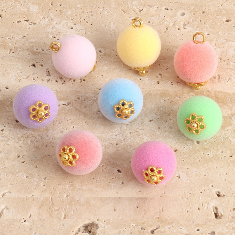 12mm Bottoni in Velluto Colorato Flockato per Qipao Hanfu 40 Pezzi