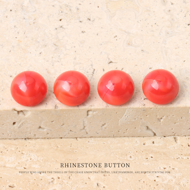 11mm Colorful Round Mushroom Acrylic Button with Metal Shank 28 Pack