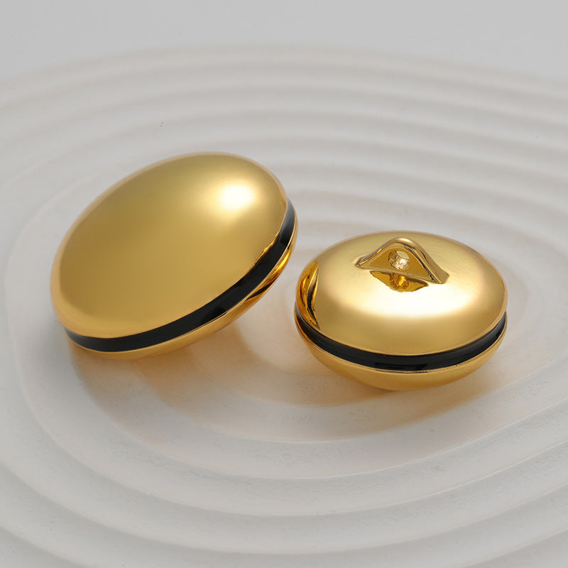 Golden Silver Hollow Painted Spherical Metal Button 5pcs - Lots of Buttons