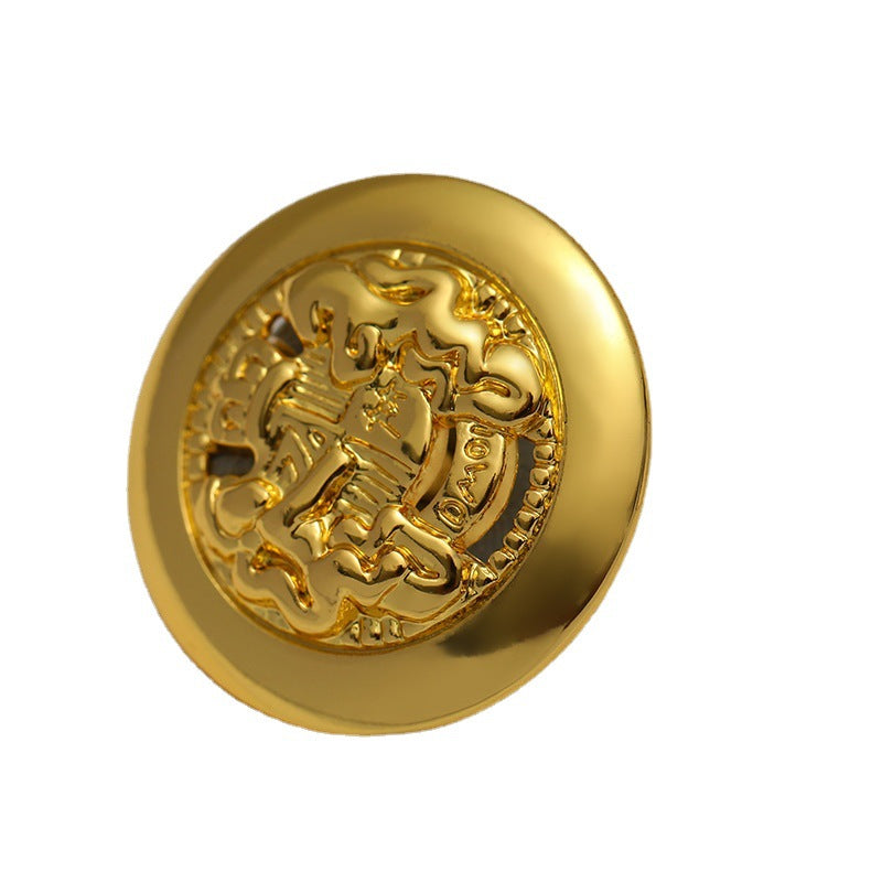 15-20mm Double Lion Hollowed Vintage Gold Metal Button 10pcs - Lots of Buttons