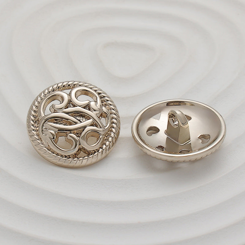 18-23mm Fashion Hollow Winding Flower Metal Button 10pcs - Lots of Buttons