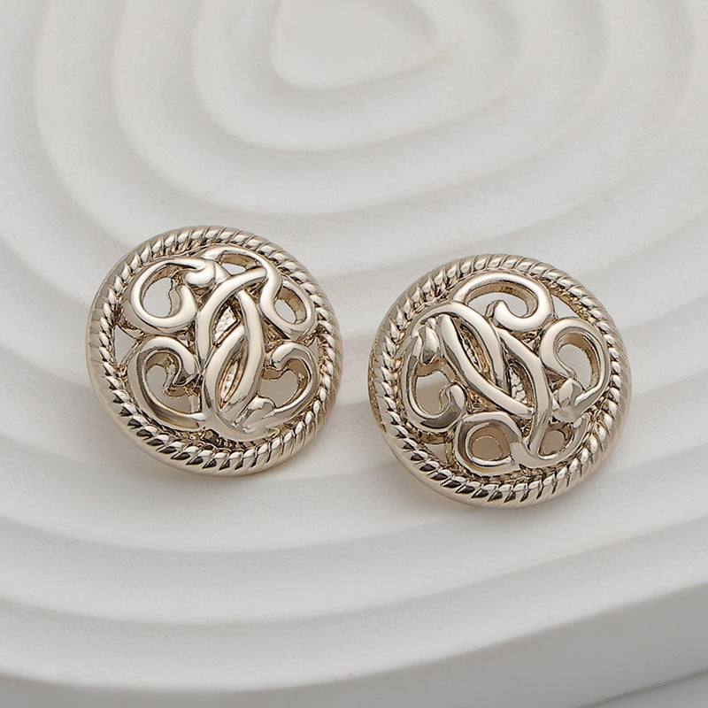 18-23mm Fashion Hollow Winding Flower Metal Button 10pcs - Lots of Buttons