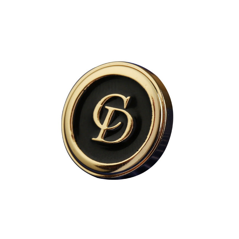 British Retro Round Letter CD Zinc Alloy Clothing Button 10pcs - Lots of Buttons