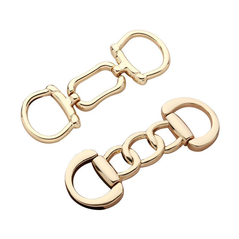 Golden Chain Metal Clothing Decorative Belt Buckle 2pcs - Lots of Buttons