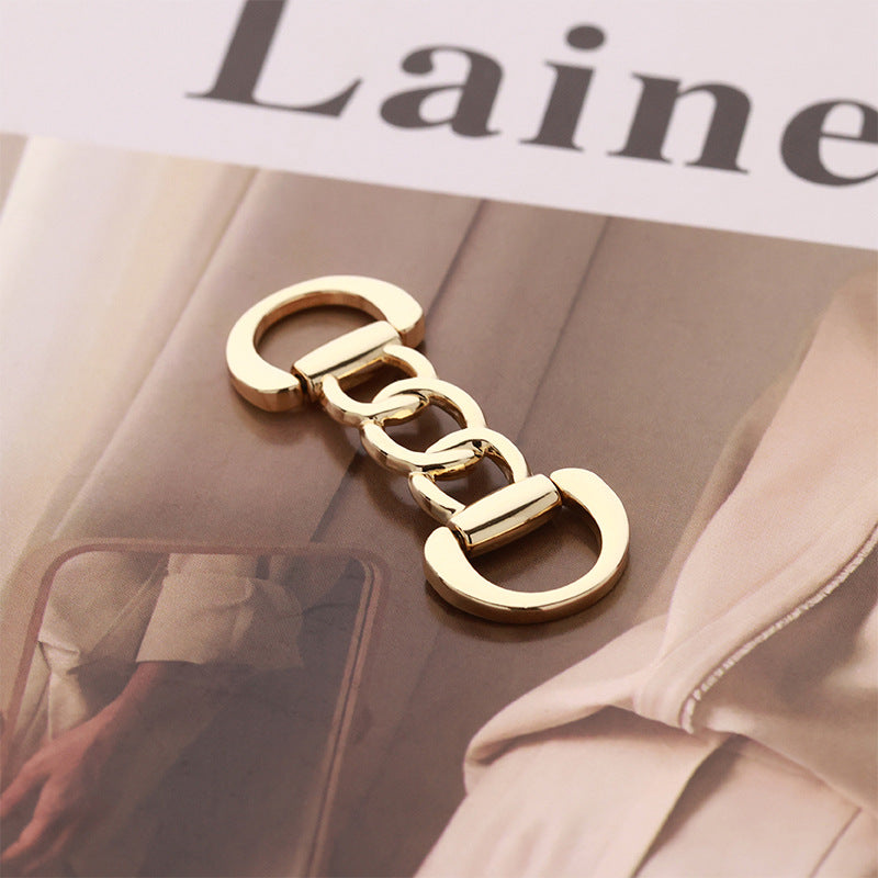 Golden Chain Metal Clothing Decorative Belt Buckle 2pcs - Lots of Buttons