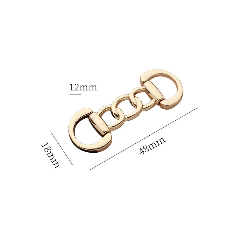 Golden Chain Metal Clothing Decorative Belt Buckle 2pcs - Lots of Buttons