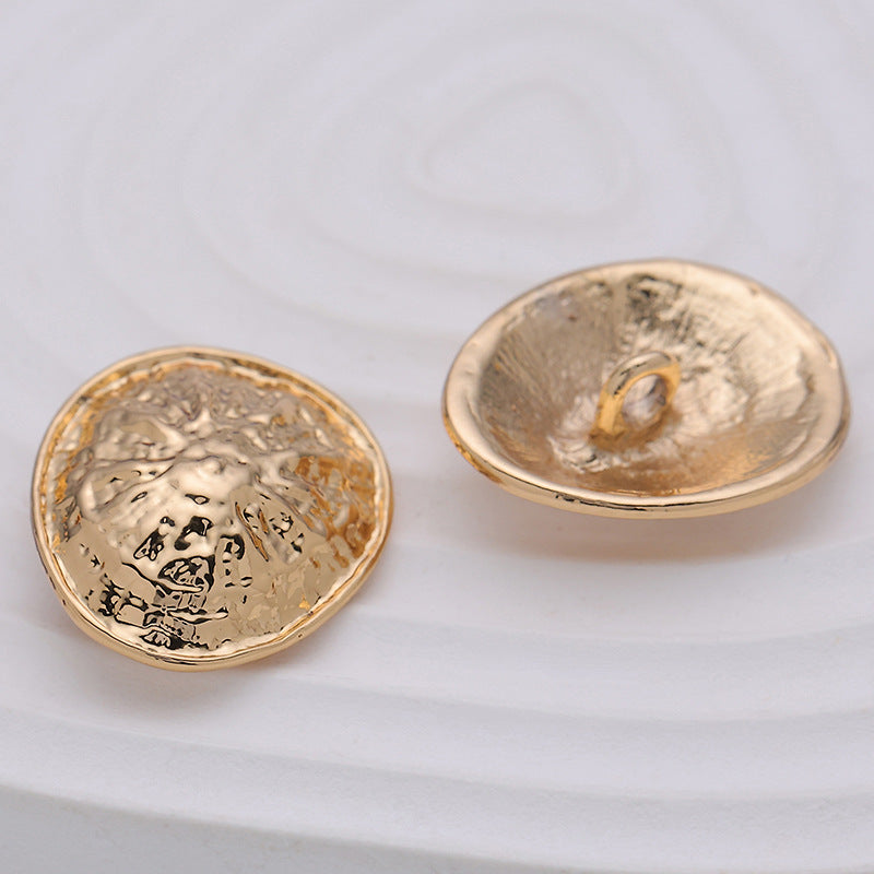 22mm Rózsaarany Domború Kagylóformájú Fém Gomb 10db