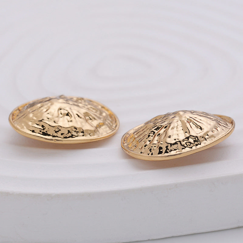 22mm Rózsaarany Domború Kagylóformájú Fém Gomb 10db
