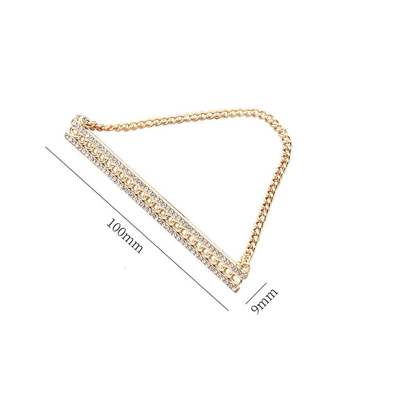 100mm Golden Chain Diamond Strip Bridge Alloy Brooch Decorative Pin - Lots of Buttons