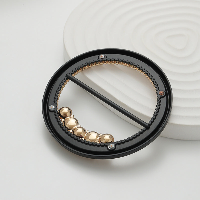 Round Diamond Pearl Black Gold Metal Buckle T-Shirt Knot 2pcs - Lots of Buttons