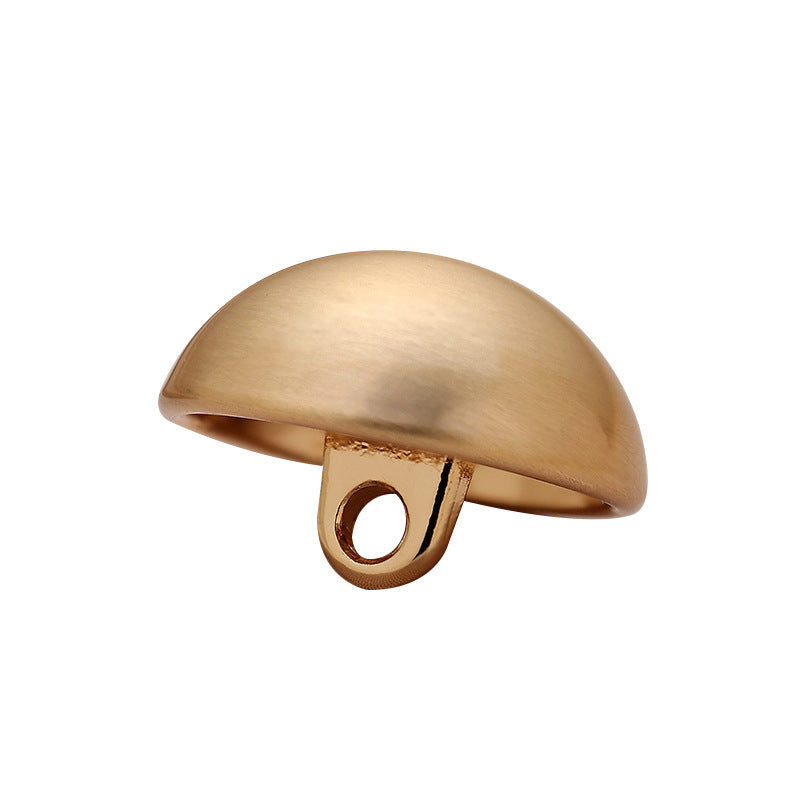 Round Mushroom Brushed Gold Silver Metal Sewing Button 6pcs - Lots of Buttons
