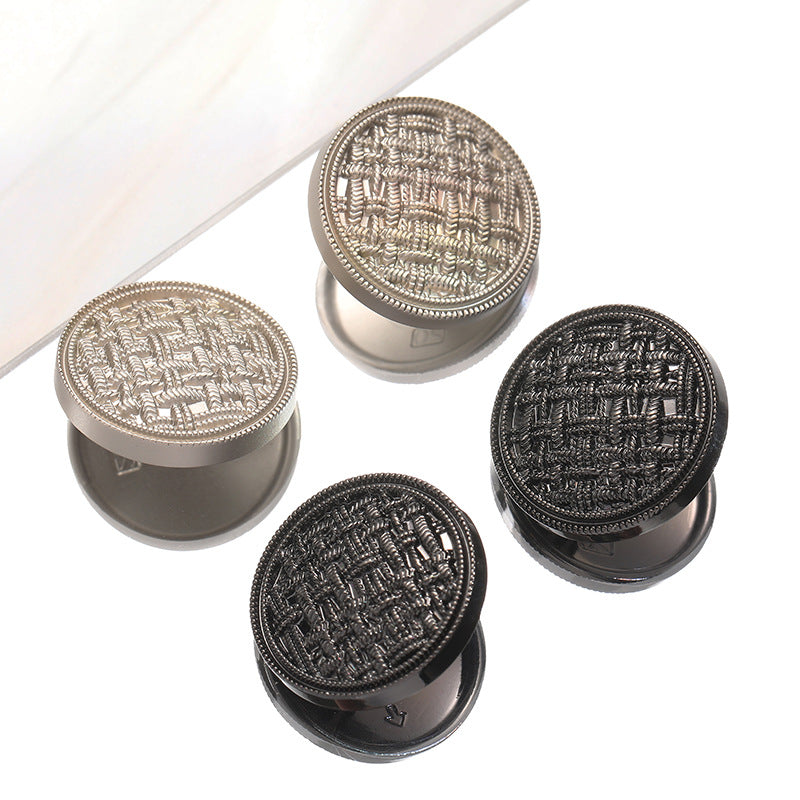 British Retro Zinc Alloy Button with Linen Rope Check 10pcs - Lots of Buttons