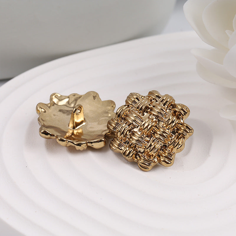 24MM Retro Gold Alloy Metal Sewing Button 10pcs - Lots of Buttons
