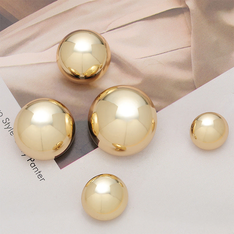 Gold Silver Glossy Hollow Mushroom-Shaped Metal Shank Button 6pcs