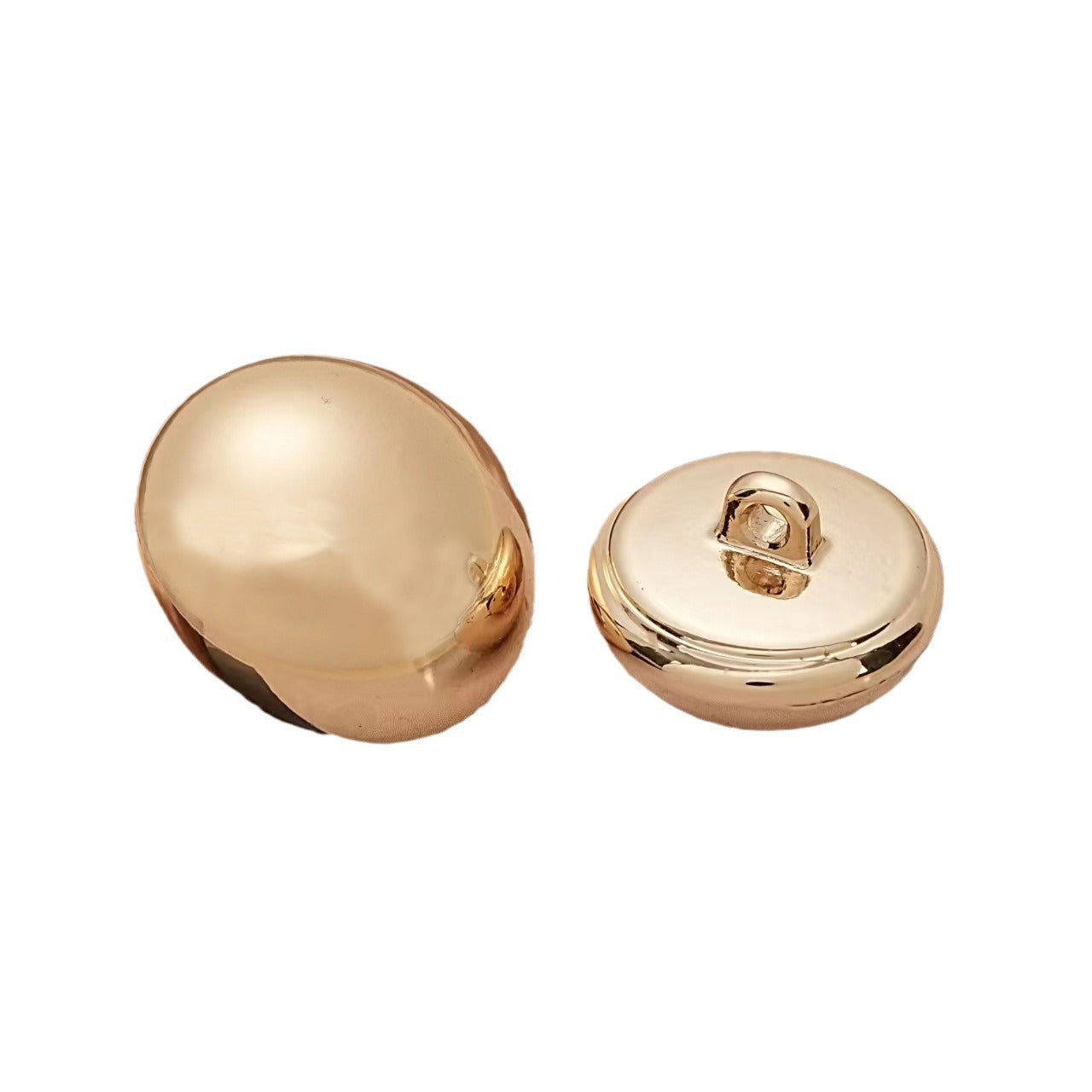 Gold Silver Glossy Hollow Mushroom-Shaped Metal Shank Button 6pcs