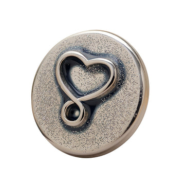 23mm Silver Round Simple Heart-Shaped Metal High-Foot Button 6pcs - Lots of Buttons