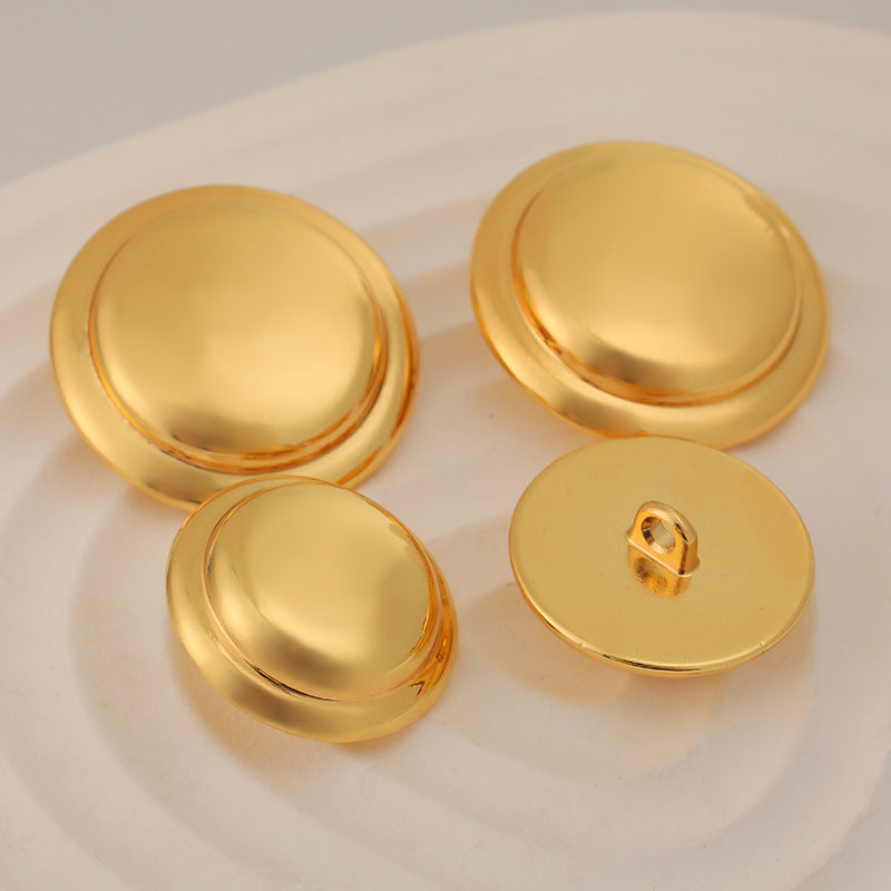 15-25mm Sand Gold UFO-Shaped Sewing Metal Shank Button 10pcs