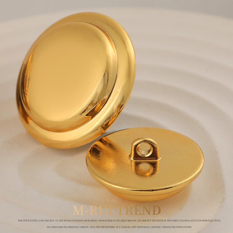 15-25mm Sand Gold UFO-Shaped Sewing Metal Shank Button 10pcs