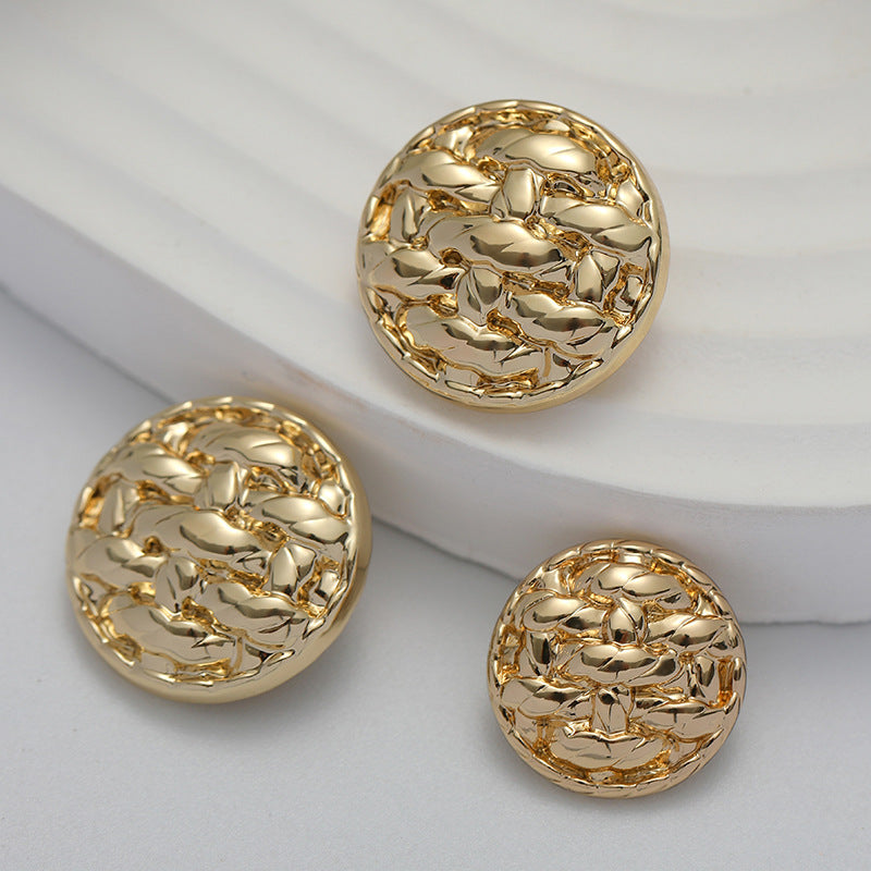 Braided Round Metal Shank Button for Women's Fashion Suit 10pcs 