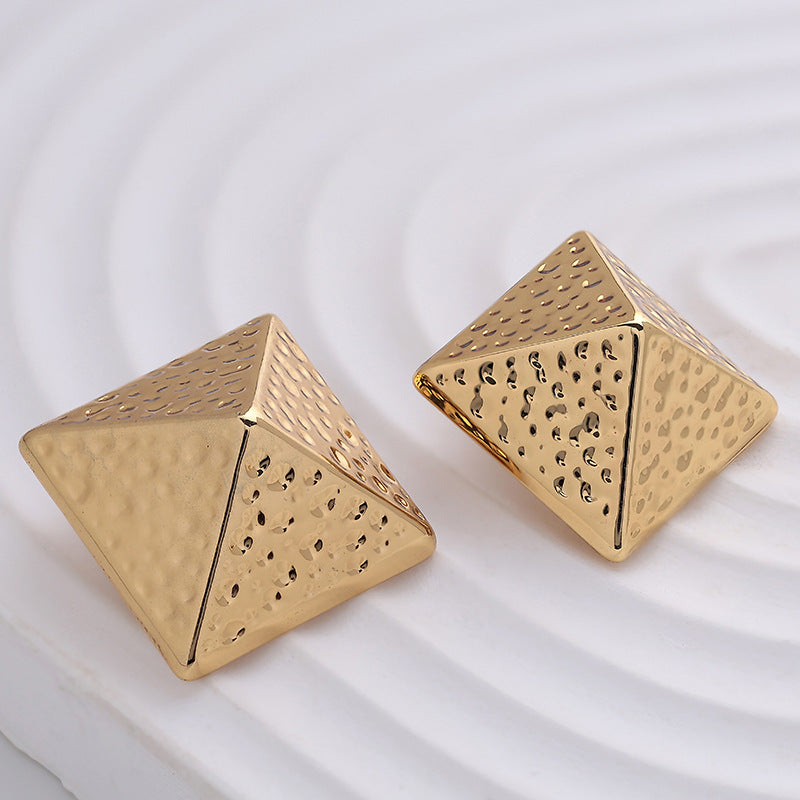 Pyramid Rhombus Sharp-Angled Metal Shank Button 5pcs - Lots of Buttons