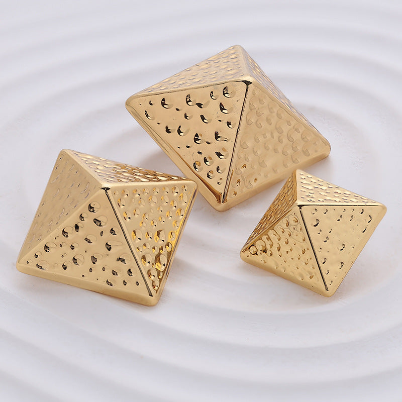 Pyramid Rhombus Sharp-Angled Metal Shank Button 5pcs - Lots of Buttons