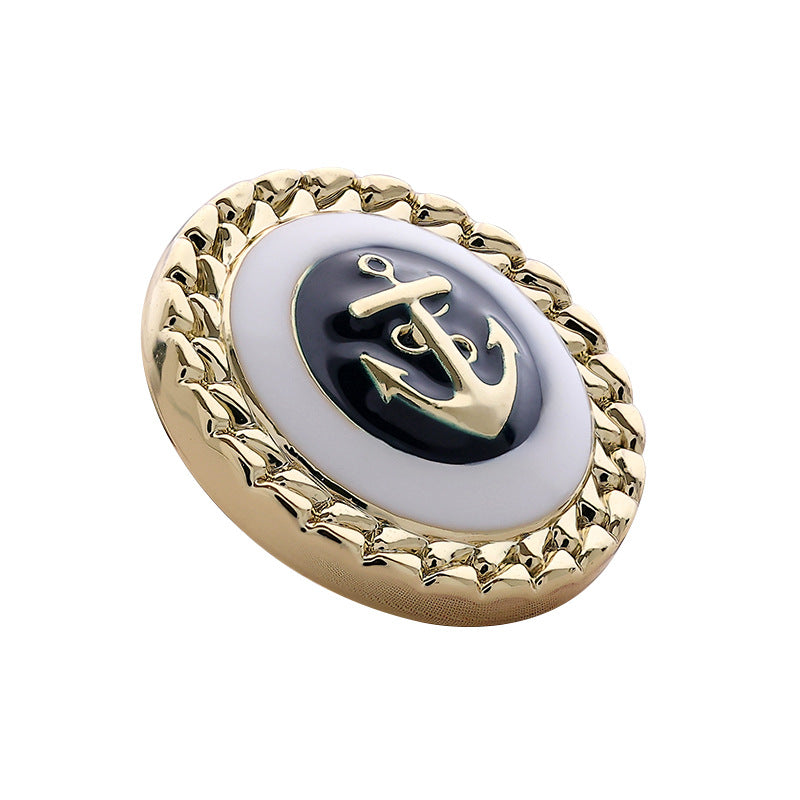 British Fashion Anchor Oil Hand Sewn Metal Button 10pcs - Lots of Buttons