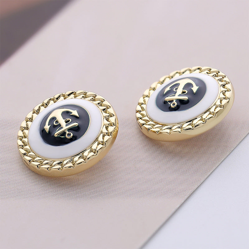 British Fashion Anchor Oil Hand Sewn Metal Button 10pcs - Lots of Buttons