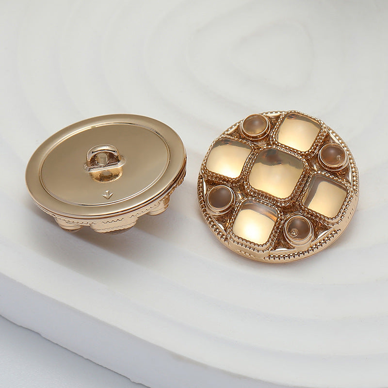 18-23mm Rose Gold Metal Shank Buttons for College Style Coats 3pcs - Lots of Buttons