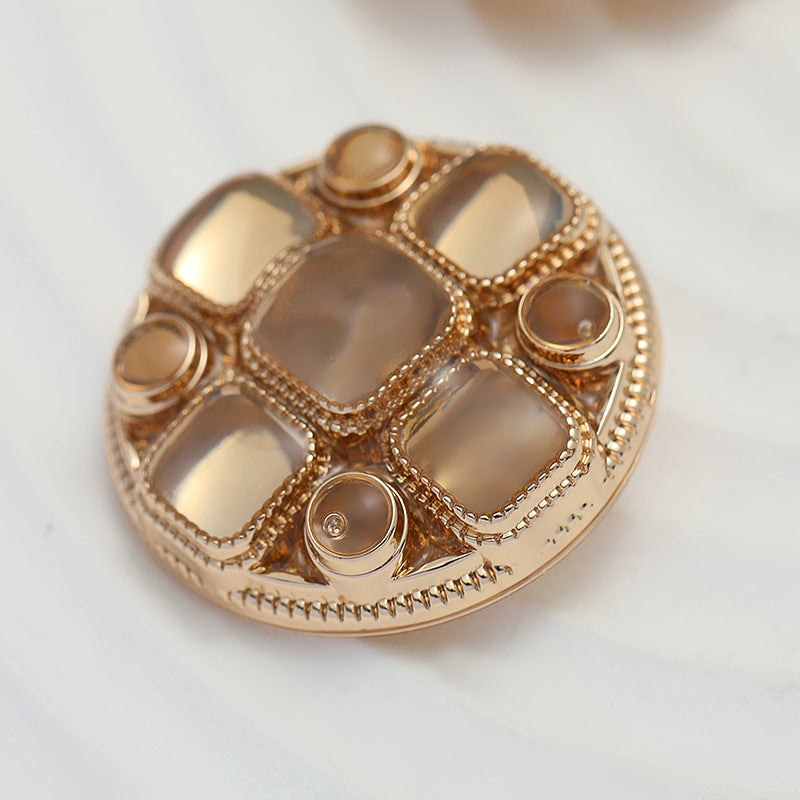 18-23mm Rose Gold Metal Shank Buttons for College Style Coats 3pcs - Lots of Buttons