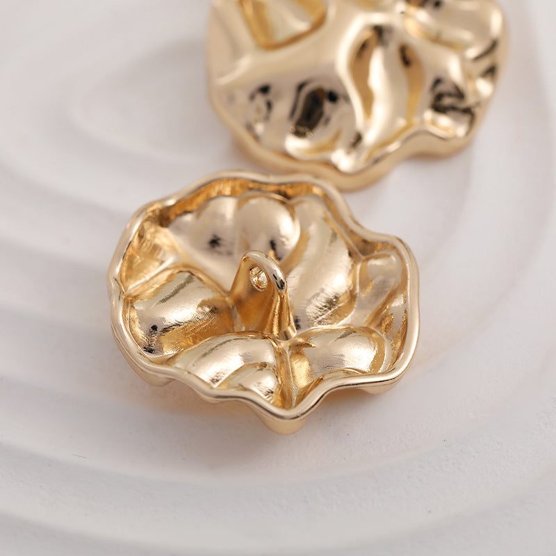 Retro Clothing Coral Golden Metal Shank Buttons 10pcs - Lots of Buttons