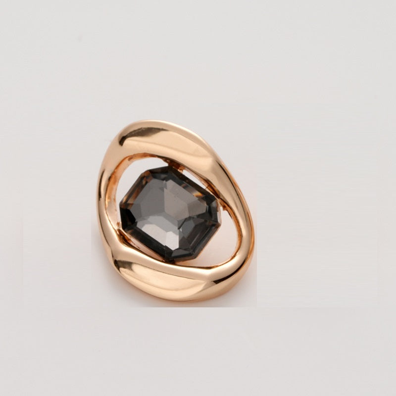 High-End Square Diamond Irregular Geometric Metal Button 5pcs - Lots of Buttons