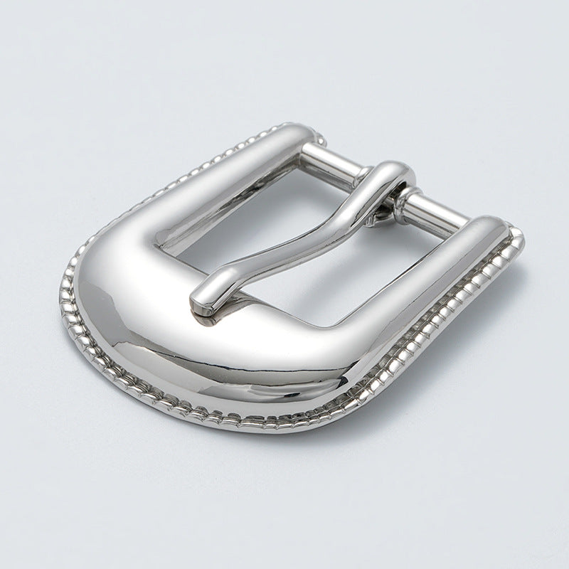 Korean Style Shiny Silver Coat Suit Waist Belt Pin Buckle