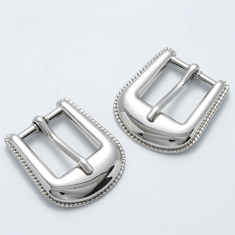 Korean Style Shiny Silver Coat Suit Waist Belt Pin Buckle