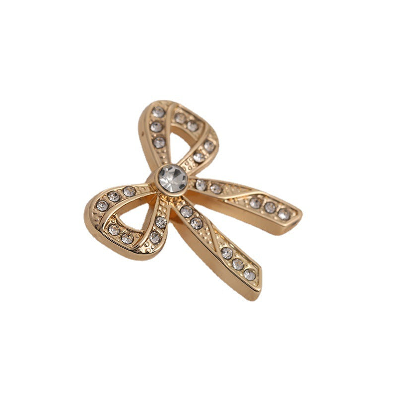 21mm Handbag Four-Leaf Clover Bow Bracelet Gold Metal Buttons 5 Pack - Lots of Buttons