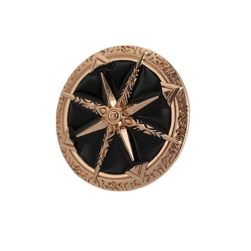 35mm Eight-Pointed Star Trendy Metal Brooch Men's Badge 2pcs - Lots of Buttons
