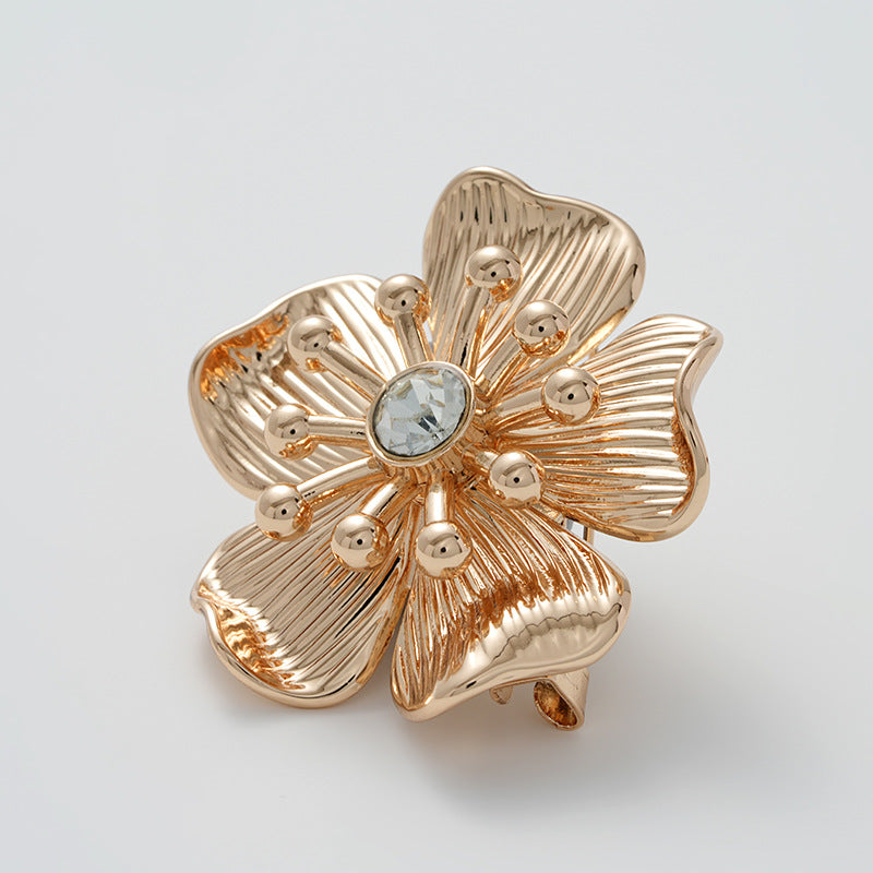 43mm Fashion Flower Rhinestone Metal Brooch for Coat Dress 2pcs - Lots of Buttons